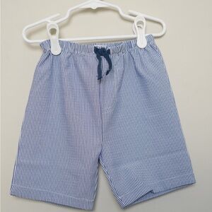 Mud Pie Light Blue and White Striped Pull-On Shorts Size 4T-5T